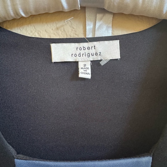 Robert Rodriguez Leather Black and Blue Long Sleeve Dress - Picture 5 of 7